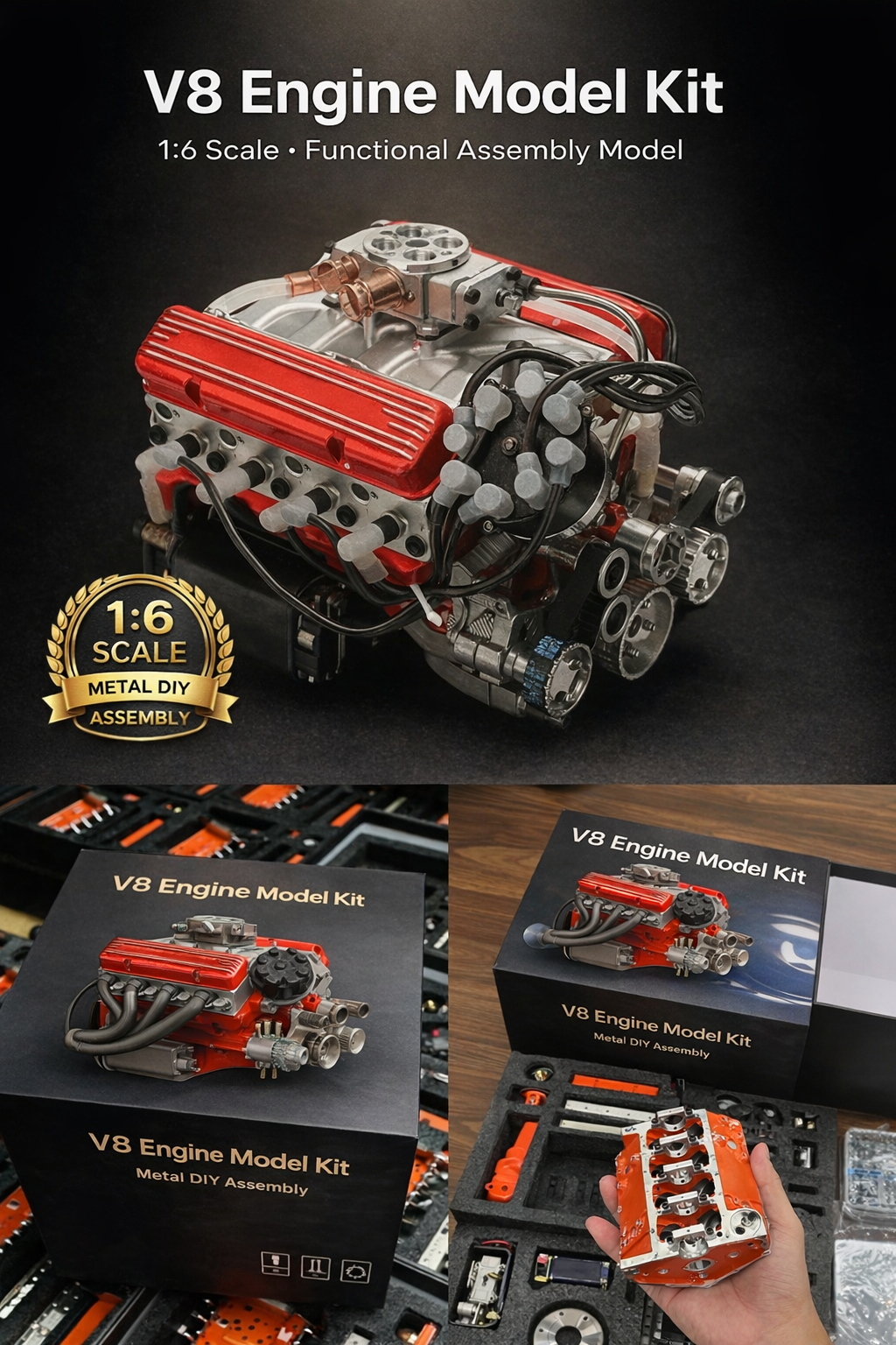 🎉Last Day Promotion 50% OFF + FREESHIPPING🔥 - Gasoline OHV V8 Small-block Engine Model Kits